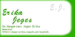 erika jeges business card